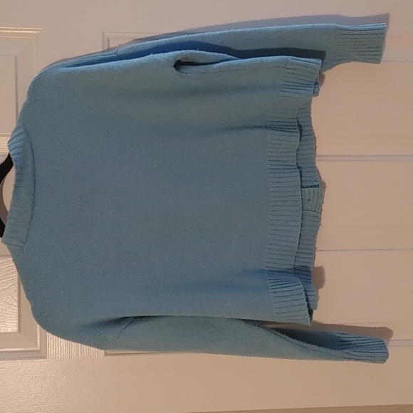 Wild Fable Cropped Knit Cardigan Sz XXS Light Blue Button-Up Oversized Y2K - Picture 5 of 6